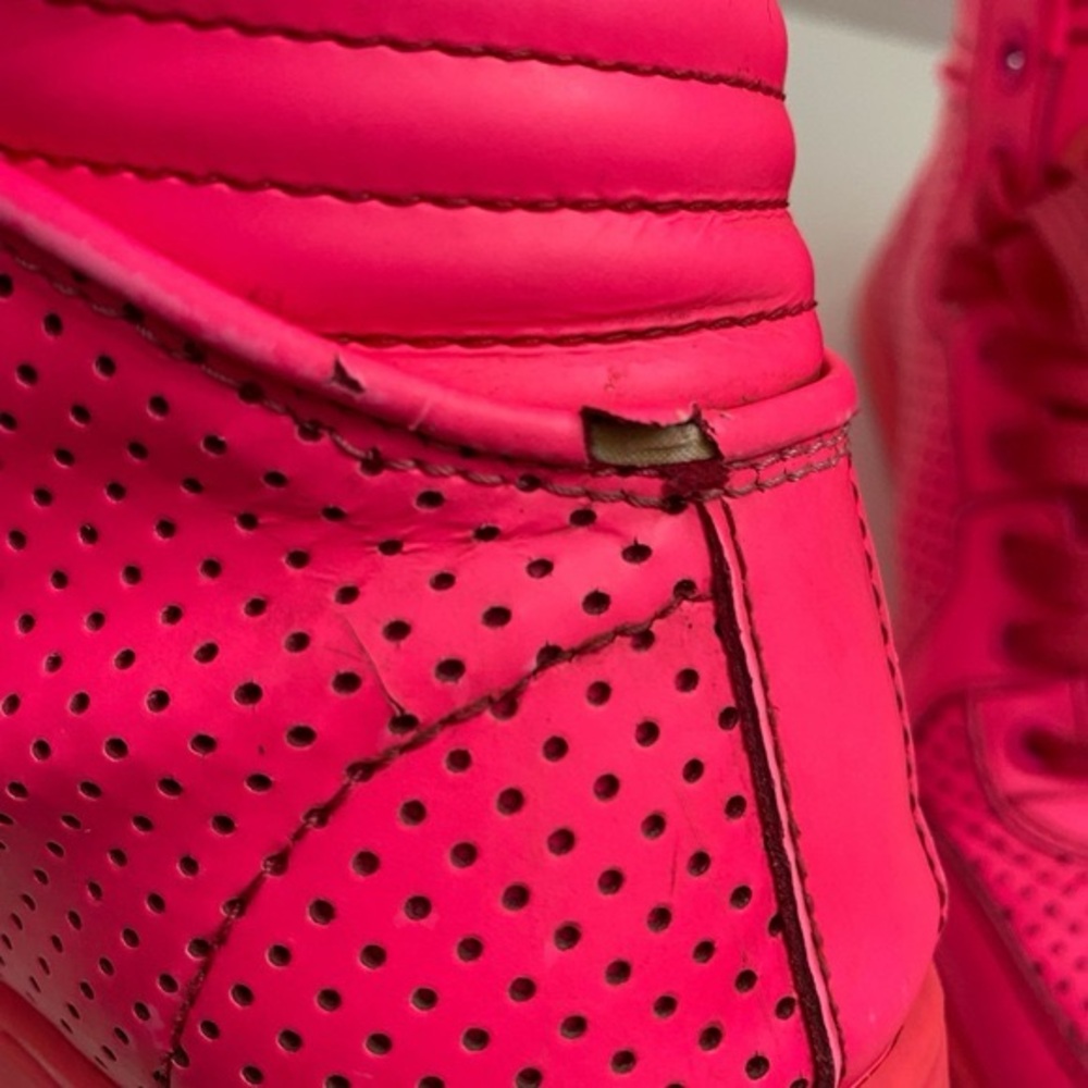 Gucci Mens Leather High Top Coda Hot Pink Sneakers GG on Tongue Size EU 38 US 8 - Picture 15 of 16